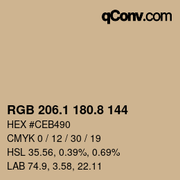 Farbcode: RGB 206.1 180.8 144 | qconv.com