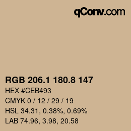 Color code: RGB 206.1 180.8 147 | qconv.com