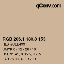 Color code: RGB 206.1 180.8 153 | qconv.com