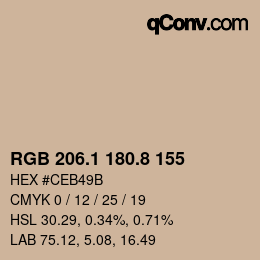 Color code: RGB 206.1 180.8 155 | qconv.com