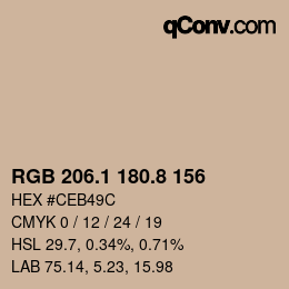 Color code: RGB 206.1 180.8 156 | qconv.com