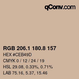 Color code: RGB 206.1 180.8 157 | qconv.com