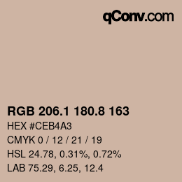 Color code: RGB 206.1 180.8 163 | qconv.com