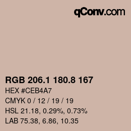 Color code: RGB 206.1 180.8 167 | qconv.com