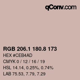Color code: RGB 206.1 180.8 173 | qconv.com