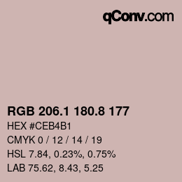 Color code: RGB 206.1 180.8 177 | qconv.com