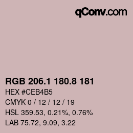 Color code: RGB 206.1 180.8 181 | qconv.com