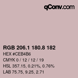 Color code: RGB 206.1 180.8 182 | qconv.com