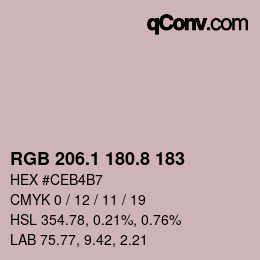 Color code: RGB 206.1 180.8 183 | qconv.com