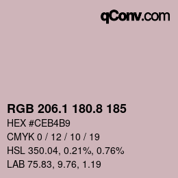 Color code: RGB 206.1 180.8 185 | qconv.com