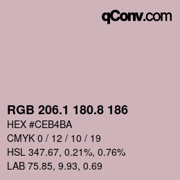 Color code: RGB 206.1 180.8 186 | qconv.com