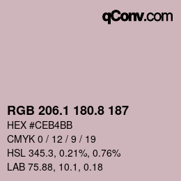 Color code: RGB 206.1 180.8 187 | qconv.com