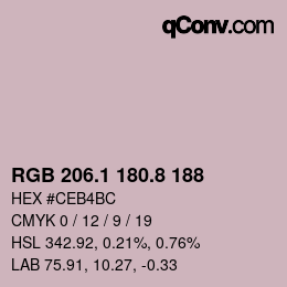 Color code: RGB 206.1 180.8 188 | qconv.com