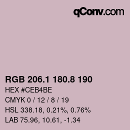 Color code: RGB 206.1 180.8 190 | qconv.com