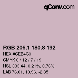 Color code: RGB 206.1 180.8 192 | qconv.com