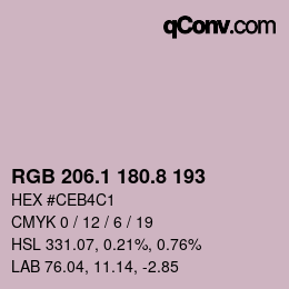 Farbcode: RGB 206.1 180.8 193 | qconv.com