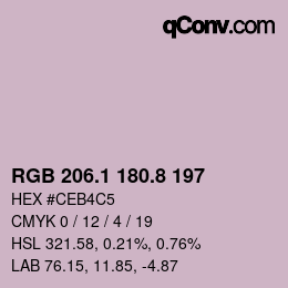 Color code: RGB 206.1 180.8 197 | qconv.com