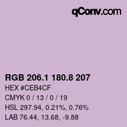 Color code: RGB 206.1 180.8 207 | qconv.com