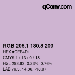 Color code: RGB 206.1 180.8 209 | qconv.com
