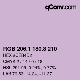 Farbcode: RGB 206.1 180.8 210 | qconv.com