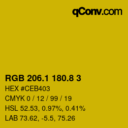 カラーコード: RGB 206.1 180.8 3 | qconv.com