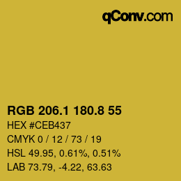 カラーコード: RGB 206.1 180.8 55 | qconv.com