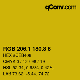 カラーコード: RGB 206.1 180.8 8 | qconv.com