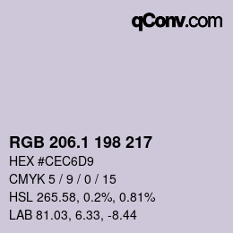 Color code: RGB 206.1 198 217 | qconv.com