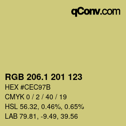 カラーコード: RGB 206.1 201 123 | qconv.com