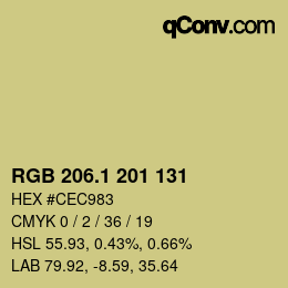 カラーコード: RGB 206.1 201 131 | qconv.com