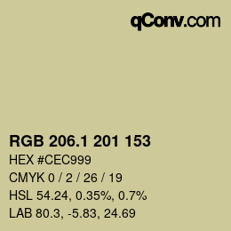 Color code: RGB 206.1 201 153 | qconv.com