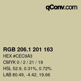 Color code: RGB 206.1 201 163 | qconv.com