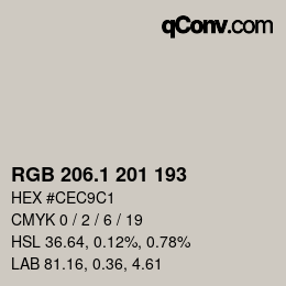 Color code: RGB 206.1 201 193 | qconv.com