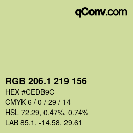 カラーコード: RGB 206.1 219 156 | qconv.com