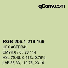 カラーコード: RGB 206.1 219 169 | qconv.com