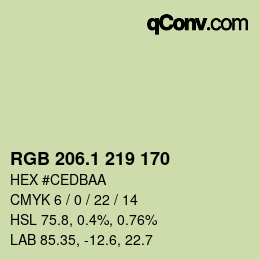 カラーコード: RGB 206.1 219 170 | qconv.com