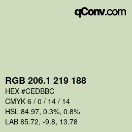 カラーコード: RGB 206.1 219 188 | qconv.com