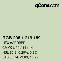 カラーコード: RGB 206.1 219 189 | qconv.com