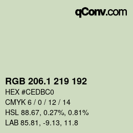 カラーコード: RGB 206.1 219 192 | qconv.com