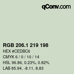 カラーコード: RGB 206.1 219 198 | qconv.com