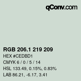 カラーコード: RGB 206.1 219 209 | qconv.com