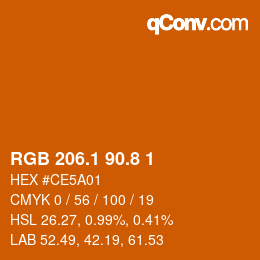 カラーコード: RGB 206.1 90.8 1 | qconv.com