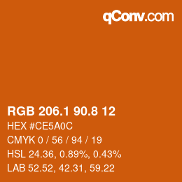Color code: RGB 206.1 90.8 12 | qconv.com