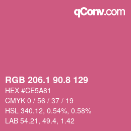 カラーコード: RGB 206.1 90.8 129 | qconv.com