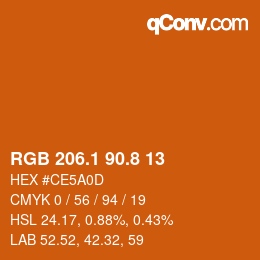 Color code: RGB 206.1 90.8 13 | qconv.com
