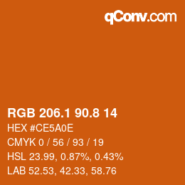 Color code: RGB 206.1 90.8 14 | qconv.com