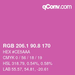 カラーコード: RGB 206.1 90.8 170 | qconv.com