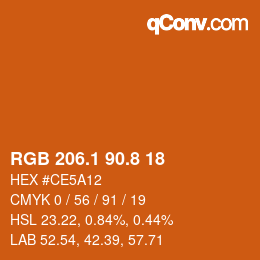 Color code: RGB 206.1 90.8 18 | qconv.com