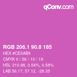 カラーコード: RGB 206.1 90.8 185 | qconv.com