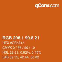 Color code: RGB 206.1 90.8 21 | qconv.com